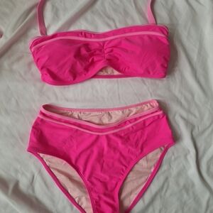 Pink Bandeau Bikini Set